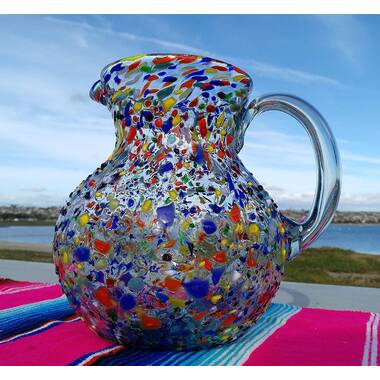 Hand-Blown Glass Pitcher Set