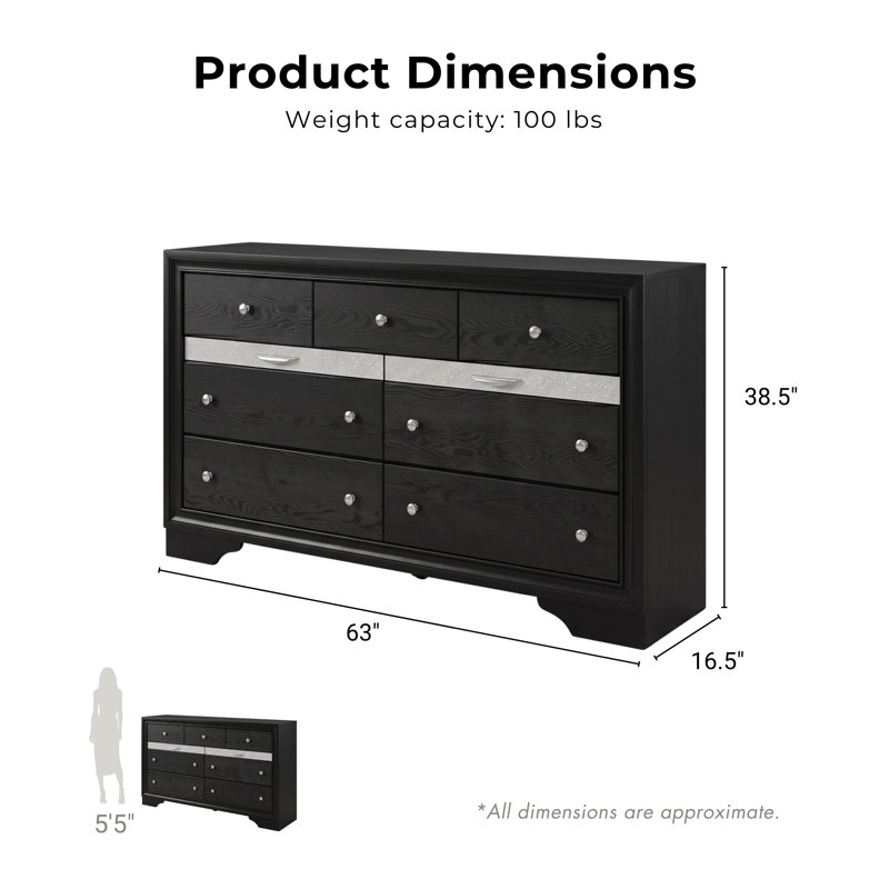 63 " W Dresser, Black