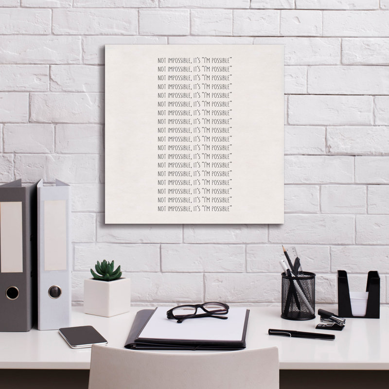 «Possible» par Art Licensing Studio, art mural sur toile, H 18 po x l 18 po x P 0,75 po