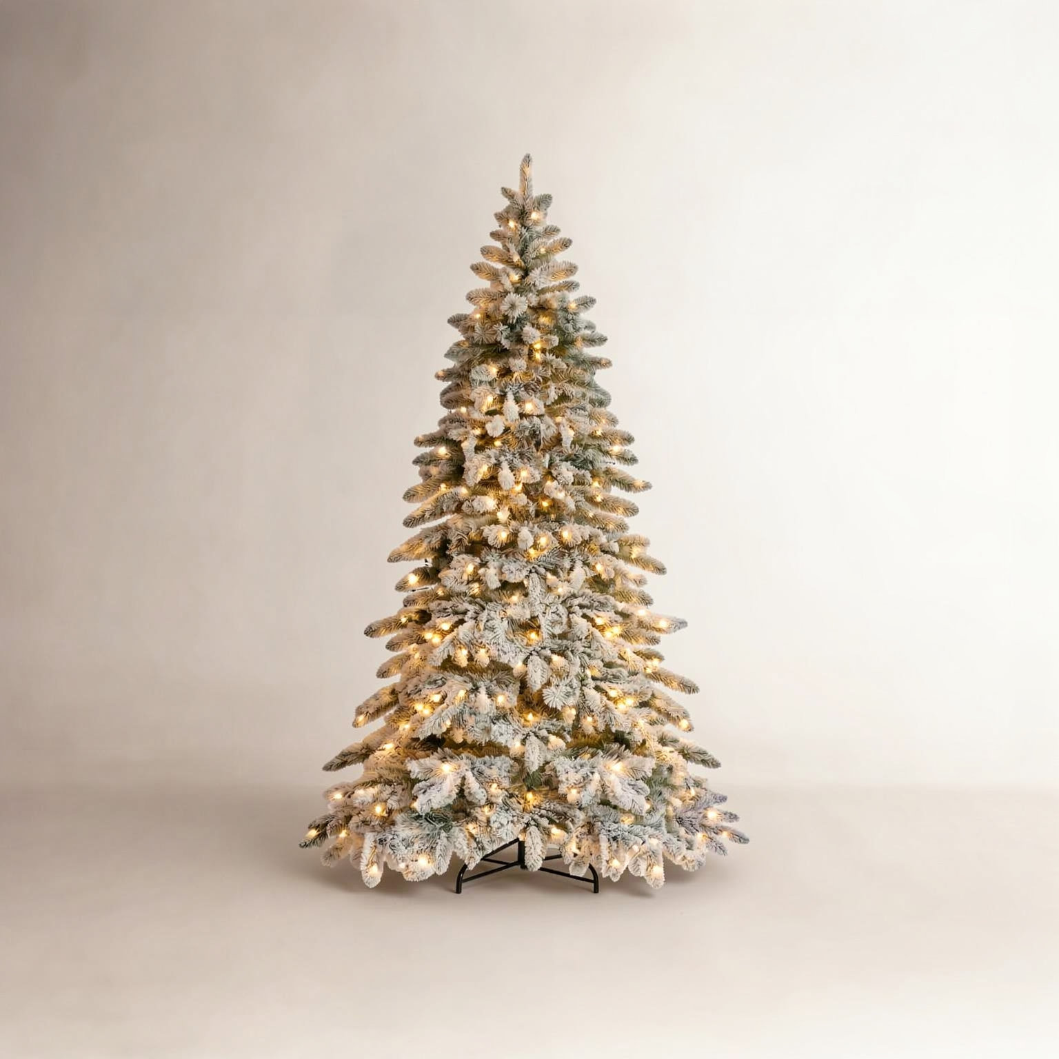 Pre-lit Snow Flocked Fir Christmas Tree, 6' H