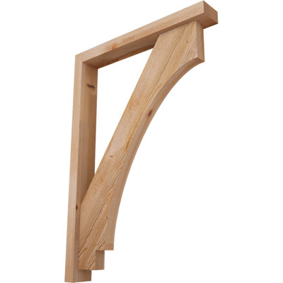 4"W x 28"D x 40"H Imperial Block Rough Sawn Bracket w/ Offset Brace, Western Red Cedar