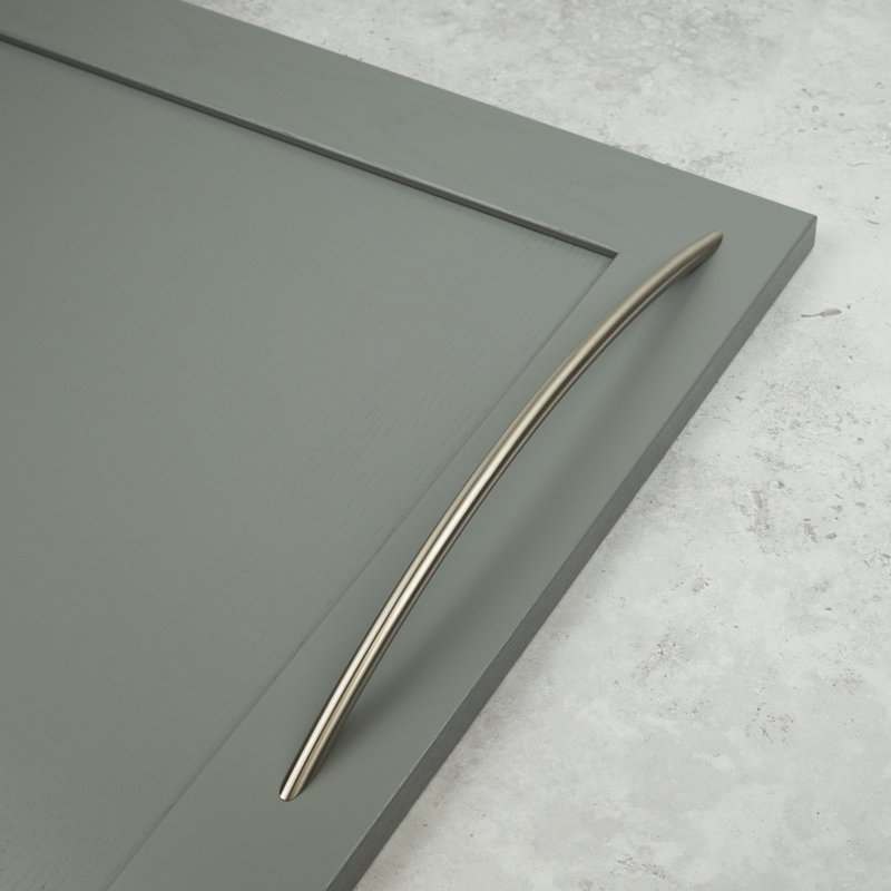 Brushed Nickel Slim Bow Cabinet Handles, 320mm Handle