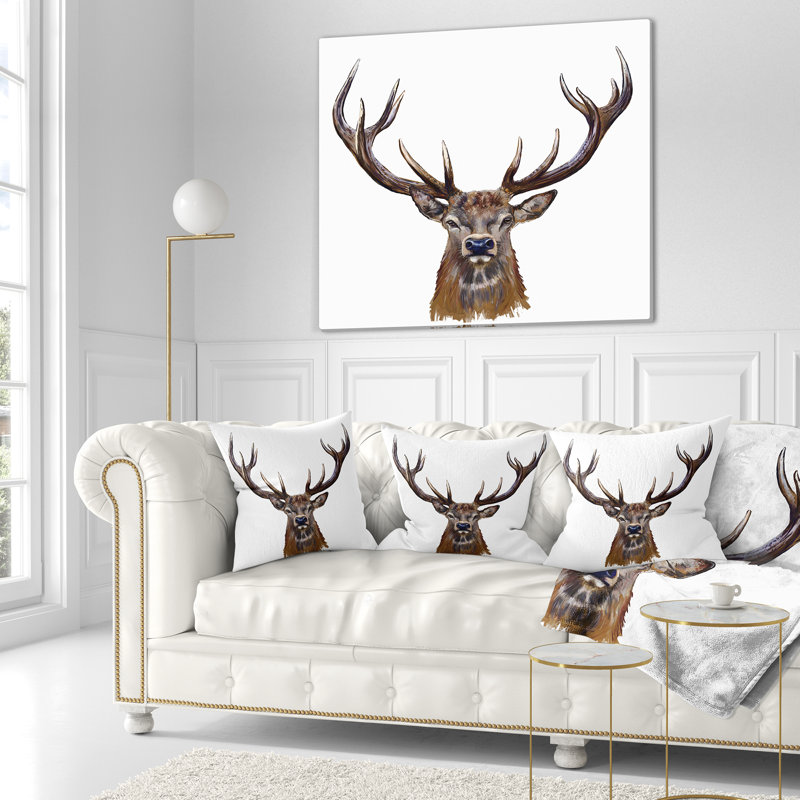 Animal Deer Head Pillow, Rectangular, 12" x 20"