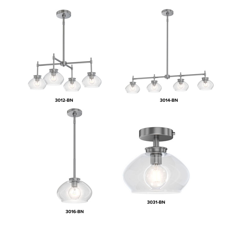 Kinsmon Plug & Play 6-Light Chandelier in Transitional and Modern Style-59.6 Inches Tall and 36 Inches Wide, Brushed Nickel