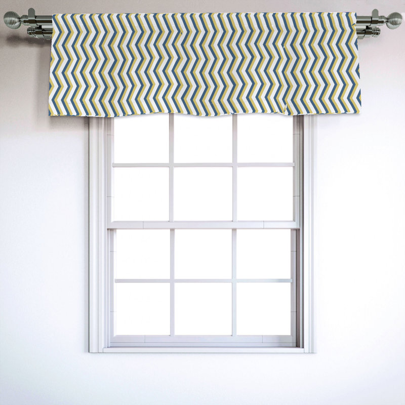 Sateen Chevron Ruffled Window Valance