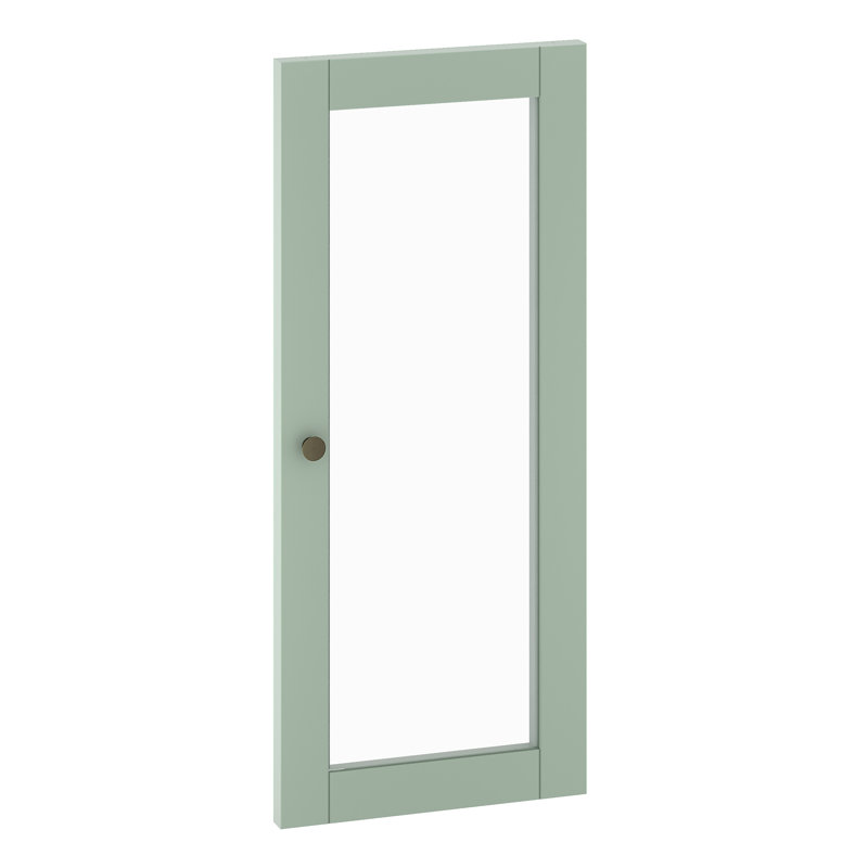 Ramdev 100% Solid Wood Modular Cabinet Clear Glass Door Kit, Sage