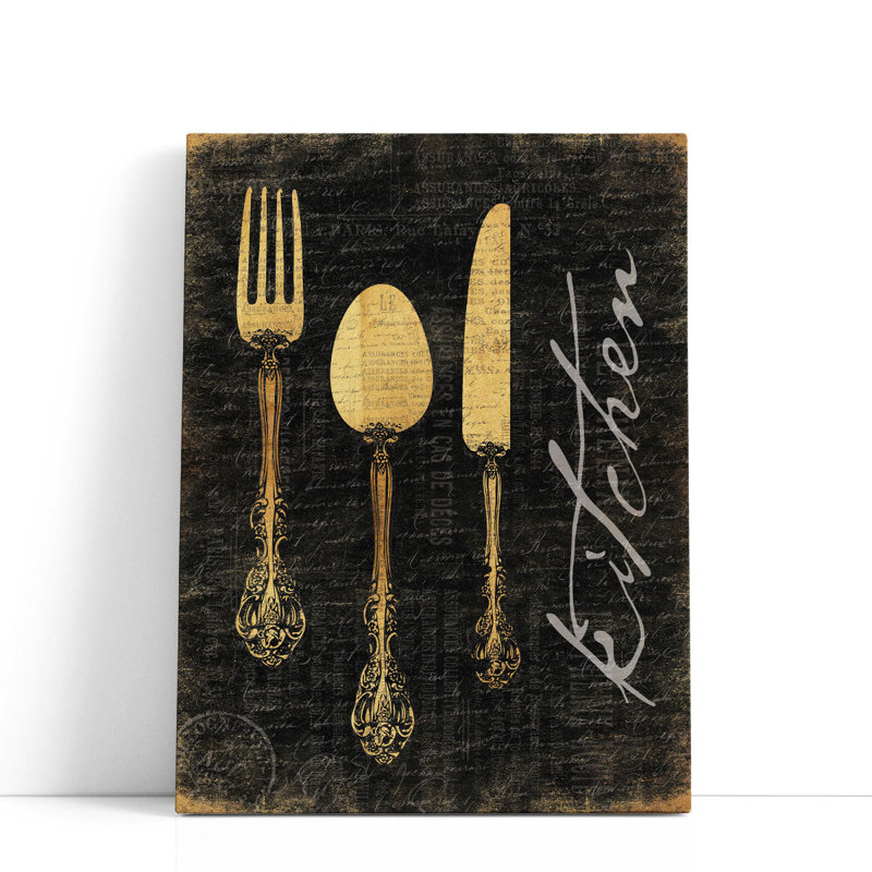 Golden Utensils - reproduction d'art sur toile, H 24 po x l 18 po