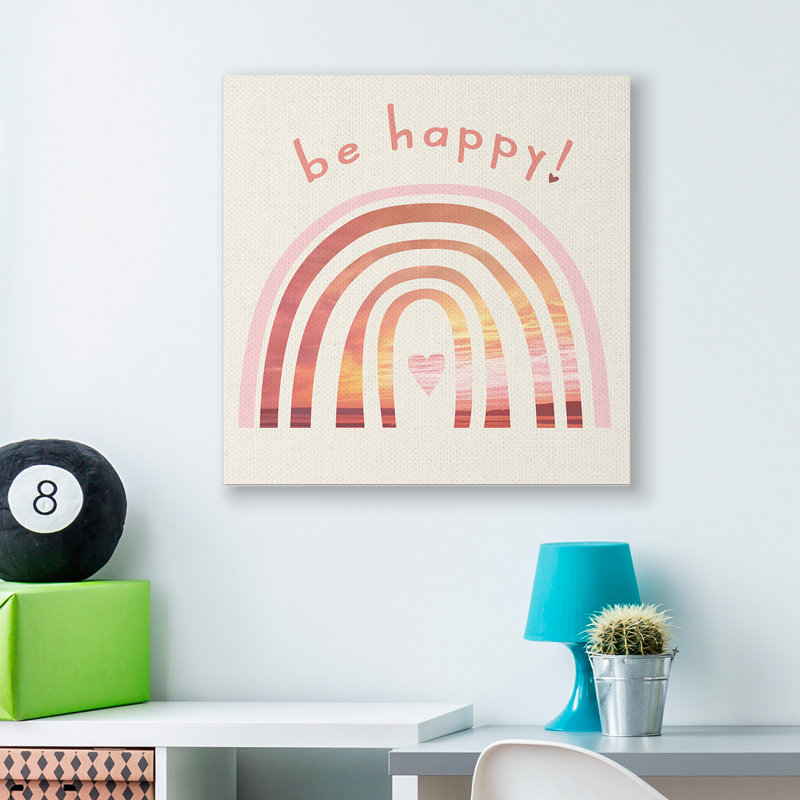 Be Be Expression, ton chaud, plage, arc-en-ciel, Toile tendue, H 36 po x l 36 po