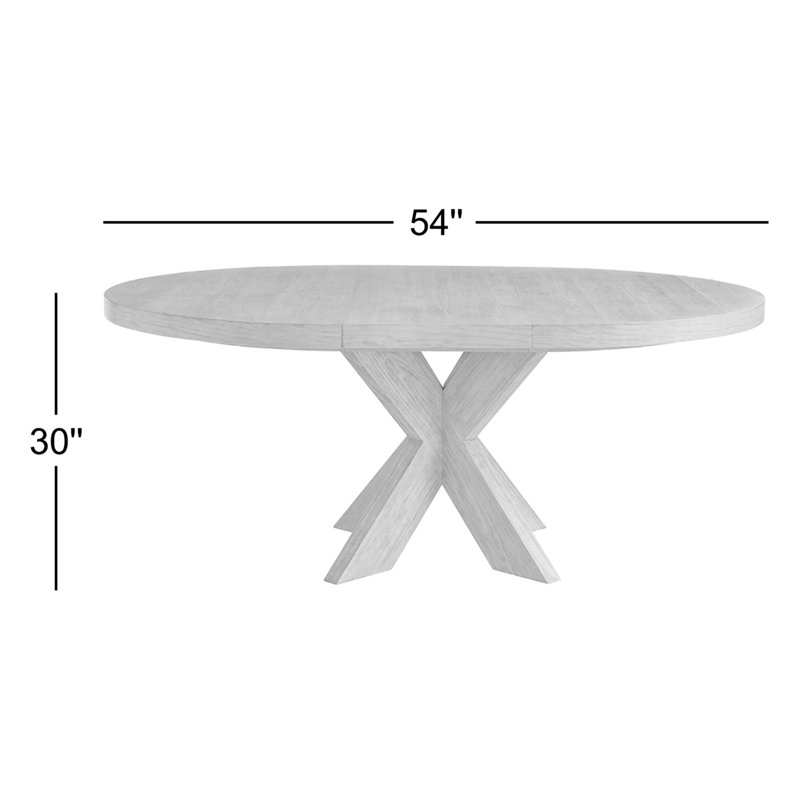 Baxley Extendable Round Dining Table, Ivory