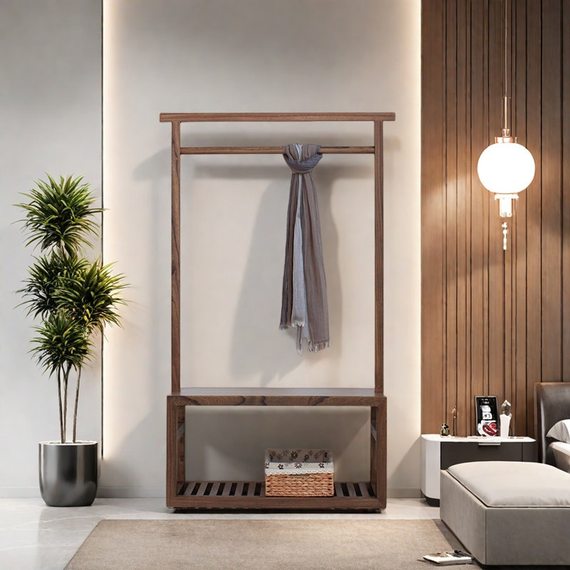 Elegant Wardrobe Cabinet with Sturdy Mortise, Walnut