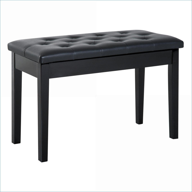 Banc de rangement pour piano FlowLuxe Onyx