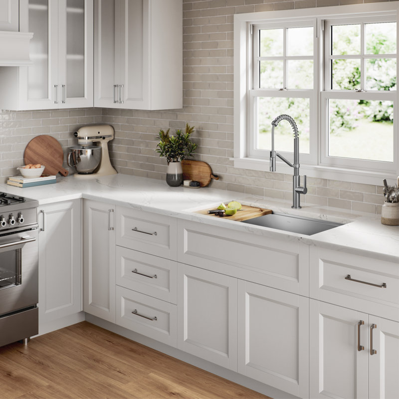 KRAUS Kore™ 28" L Undermount Workstation 16 Gauge Stainless Steel Single Bowl Kitchen Sink with Accessories