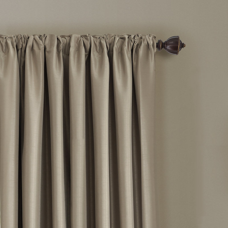 Ardmore Polyester Room Darkening Single Curtain Panel, Taupe, 52" W x 95" L