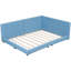 Grand lit tapissier bleu avec - taille de construction supplémentaire, stable-1035312459-1035312460