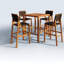Ensembles de bar de patio robustes, corde en bois d'acacia, salle à manger d'extérieur rustique moderne