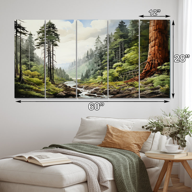 Redwood Giants Tree Forest Lanscape II 5 pièces