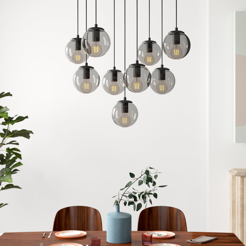 Everglades 9 - Light Black Cluster Pendant