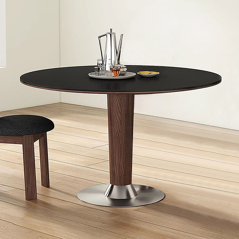 Table de salle à manger noire en pierre frittée, H 29,53 po x L 35,43 po x l 35,43 po