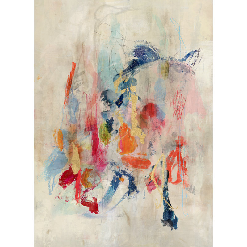 Playful Movement Painting by Mari Urasawa, Gilded Gold, 16" H x 11.5" W, No Frame