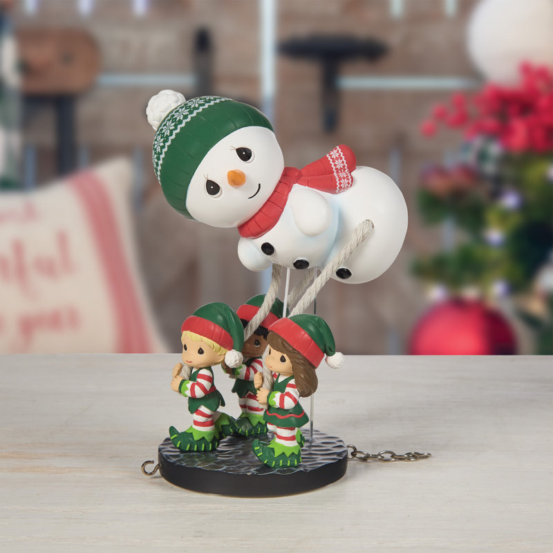 Figurine Precise Moments Christmas Parade Elves with Snowman Float 5,3 pouces