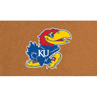 University of Kansas Full Color Logo Outdoor Coir Doormat
