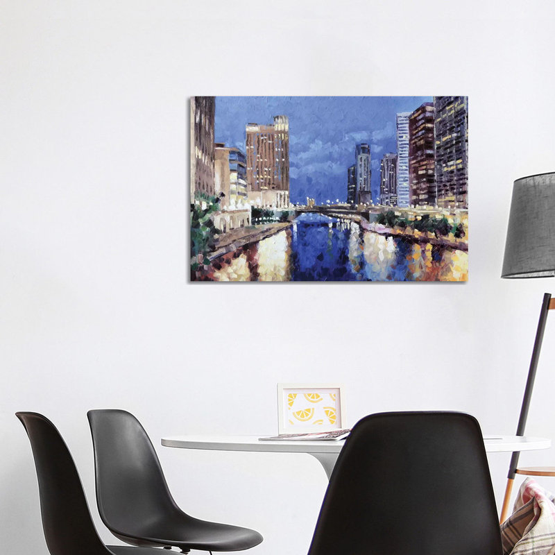 Chicago River by Roger Disney - Wrapped Canvas Gallery-Wrapped Canvas Giclée, 101.6 cm H x 66.04 cm W x 1.91 cm D