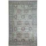 Avalon Wool Oriental Area Rug in Blue/Pink