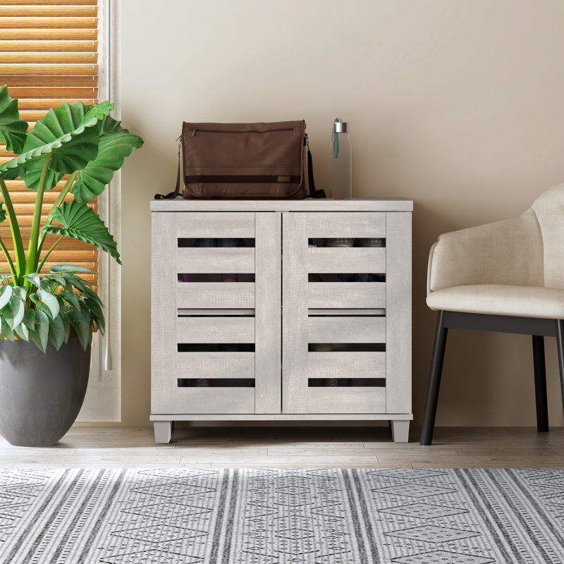 Armoire de rangement pour chaussures Millan, 12 paires, Chêne gris cendré