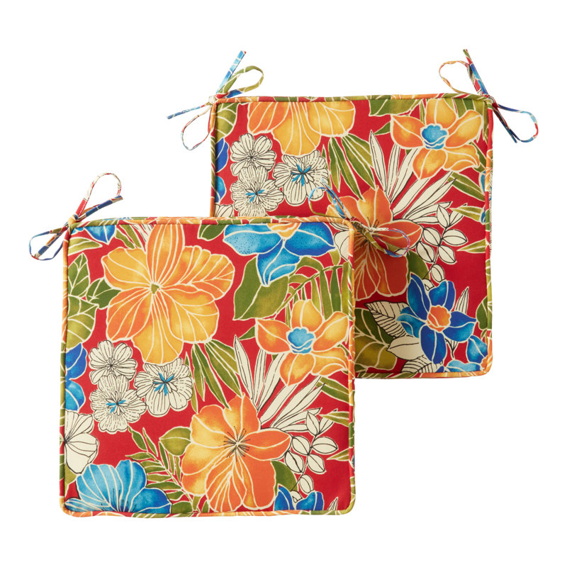 Outdoor Dining Chair Seat Pad, Aloha Red