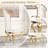 70.08" Rectangular Faux Marble Top Pedestal Dining Set-110982547-110982544