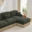 Canapé de 100 po en chenille 100 po à imprimé léopard confortable, bord à pampille délicat, canapé modulaire à la mode moderne, dossier et siège ergonomiques, assemblage facile, siège profond pour le salon, vert noir-130021990-130021992
