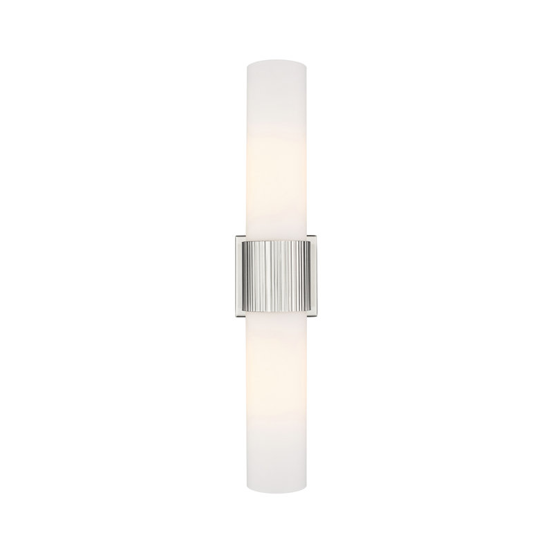 Éclairage pour meuble-lavabo mural 2 lumières 12 "Bolivar, Blanc, Nickel satiné