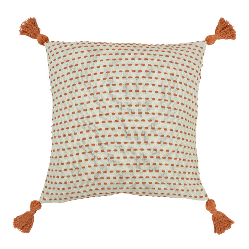 Ezra Striped Square Cushion, Sage, 100% Hollowfibre Polyester