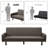 77.5" Square Arm Futon Sofa Bed Upholstered 3 Seat Couch For Home Office, Flannel, Brown-1794796007