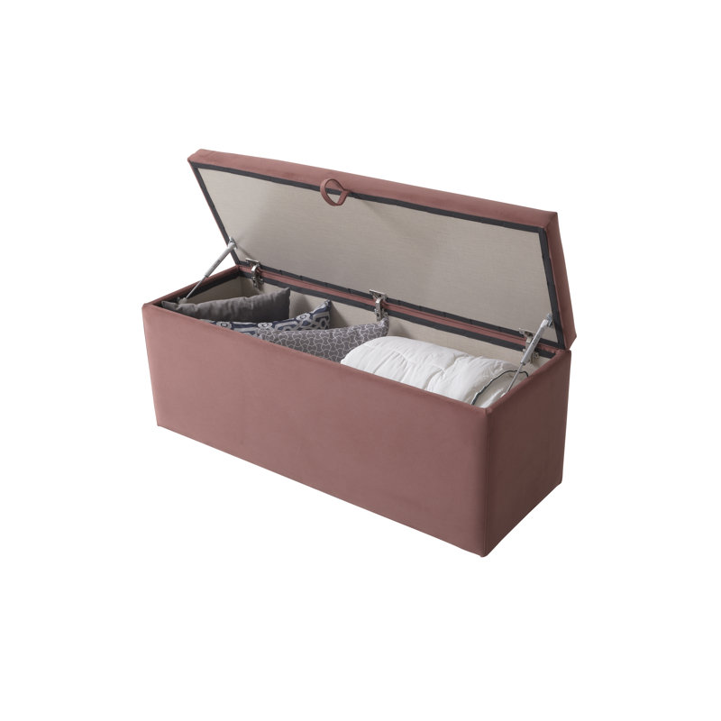 120cm Wide Rectangle Ottoman with Storage, Blush