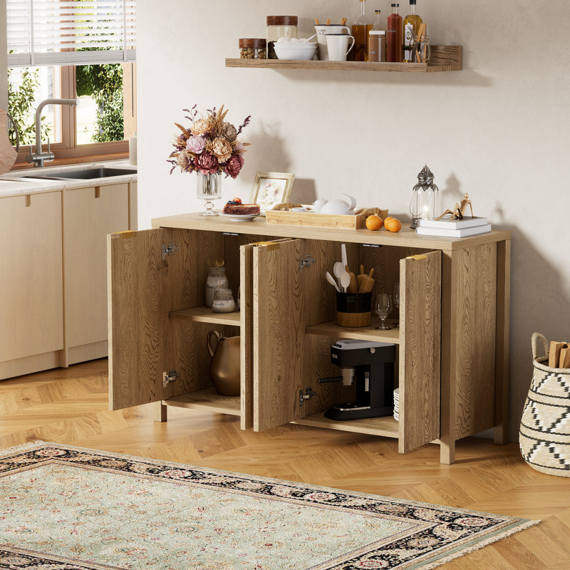 Buffet buffet, armoire d'appoint 55,5 po à 4 portes
