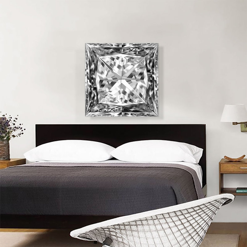 «White Grey Princess Diamond Jewel», reproduction d'art graphique sur toile tendue, H 26 po x l 26 po x P 0,75 po