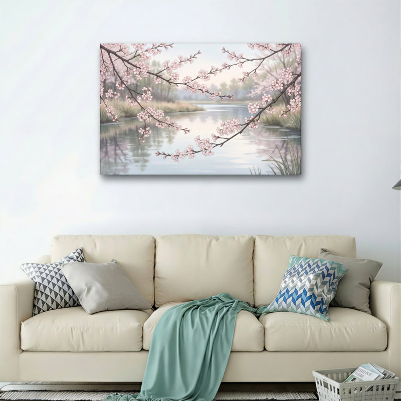 «Cherry Blossom», reproduction d'art sur toile, ensemble de 1, Wrapped Canvas, 24"H x 36"W