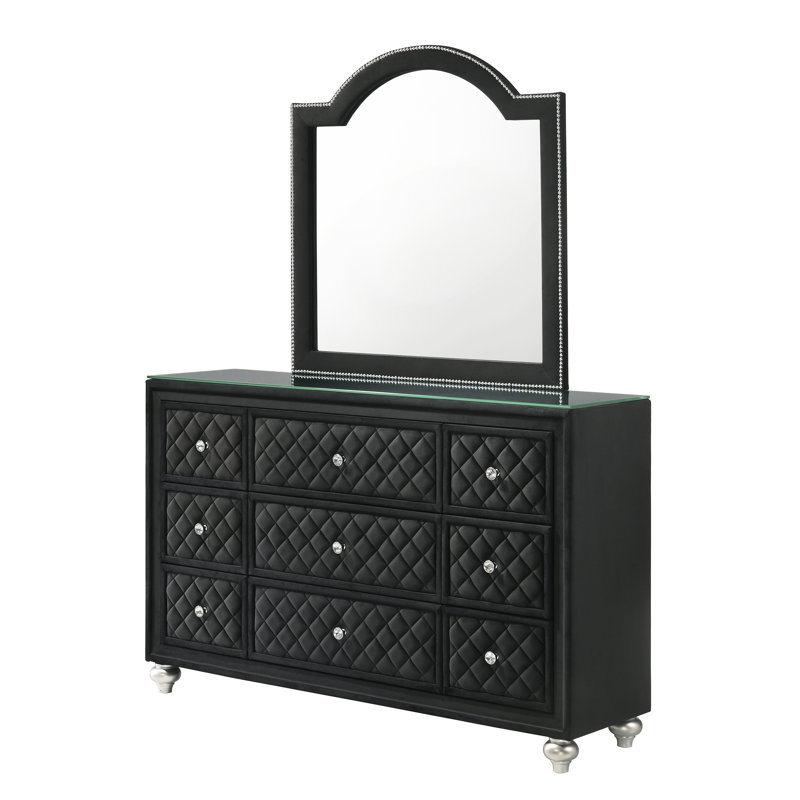 Commode et commode capitonnées en velours 1Pc