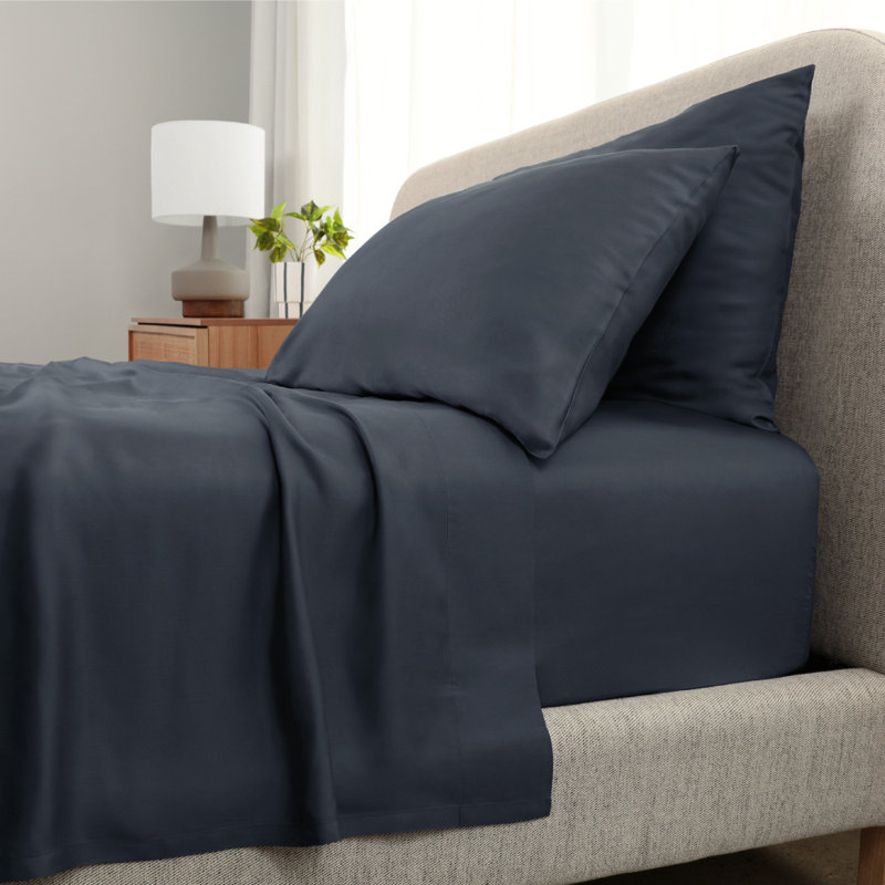 Cariloha Aloha Soft 4-Piece Sheet Set | Viscose Material | Allergy Resistant, Thermal-Regulating & Extra Soft, Cape Blue