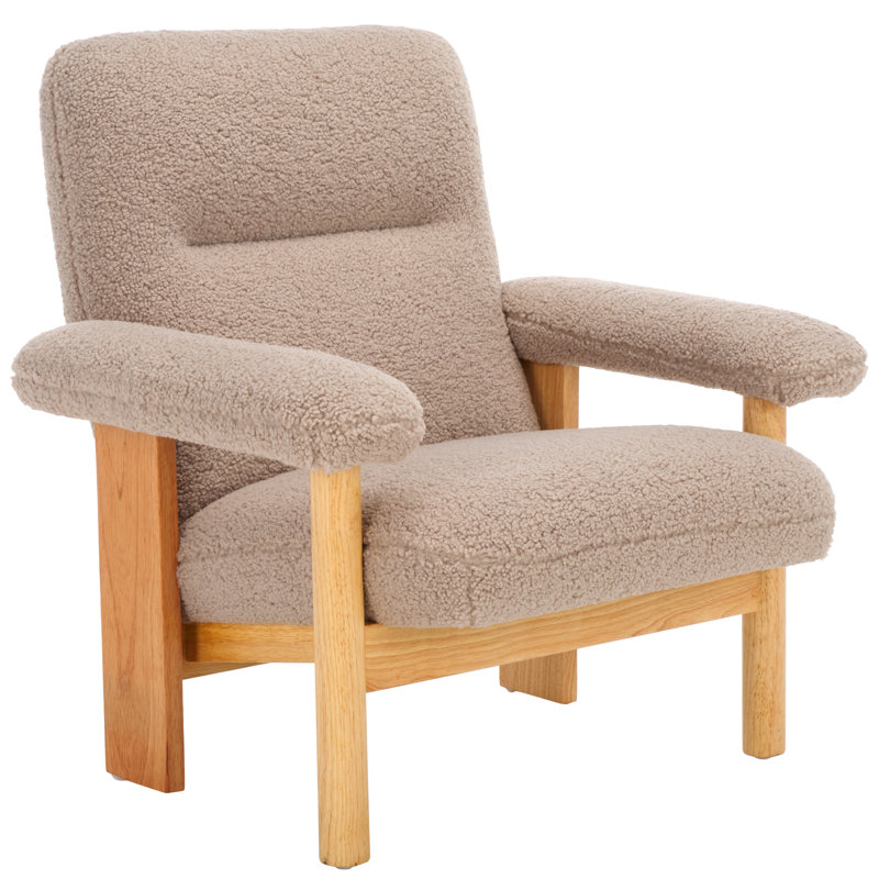 Natheniel Upholstered Armchair, Natural, Beige