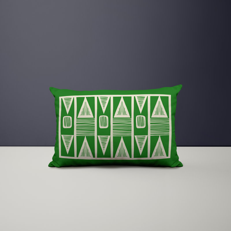 Polyester / Mélange de polyester Housse de coussin rectangulaire intérieure / extérieure lombaire et insert, Vert