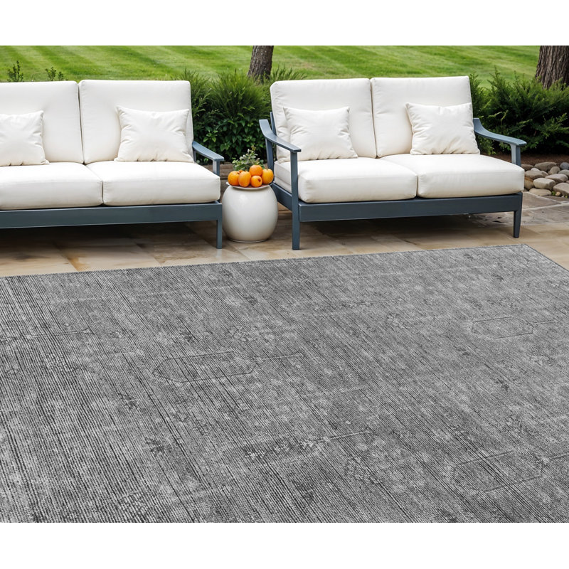 Tapis gris anthracite lavable 8 pi x 10 pi Southwestern
