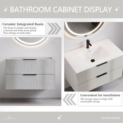 Meuble-lavabo gris 36 po sans lavabo