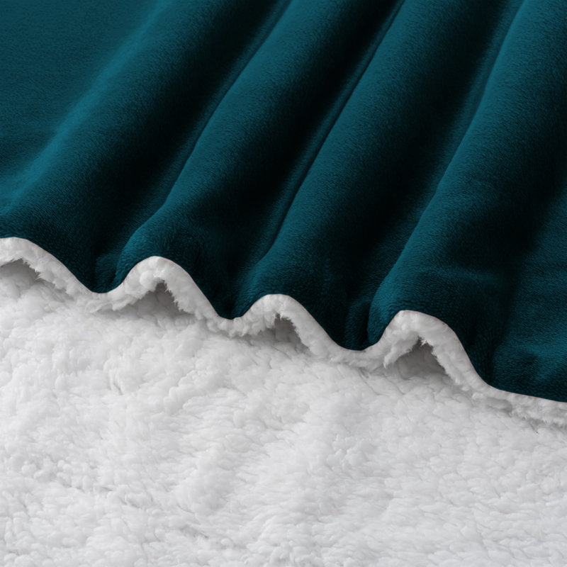 Super Soft Sherpa Fleece Blanket – Reversible Cozy Throw, 240 GSM, 240 cm x 200 cm, Teal
