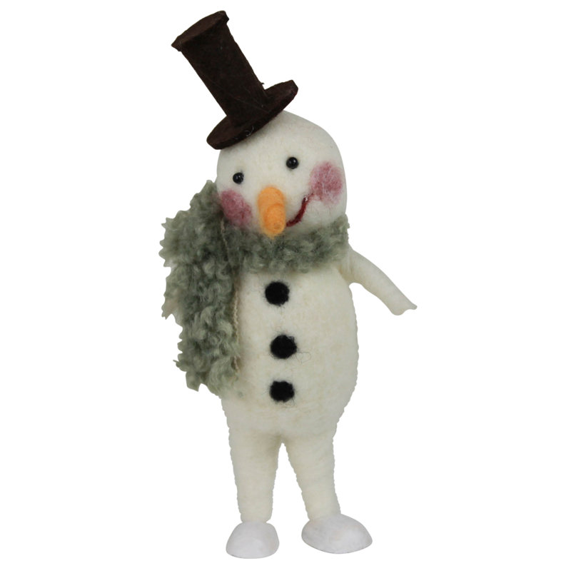 Bonhomme de neige avec foulard vert