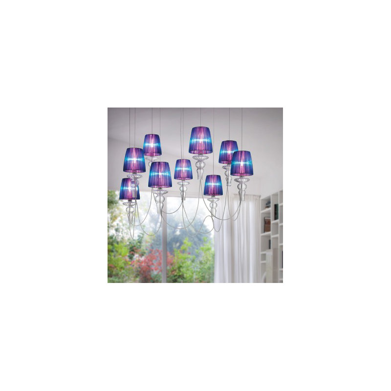 Luminaire suspendu grappe 9 lumières gadora, Blanc