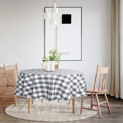 Nappe ronde imperméable à carreaux (1 pièce)