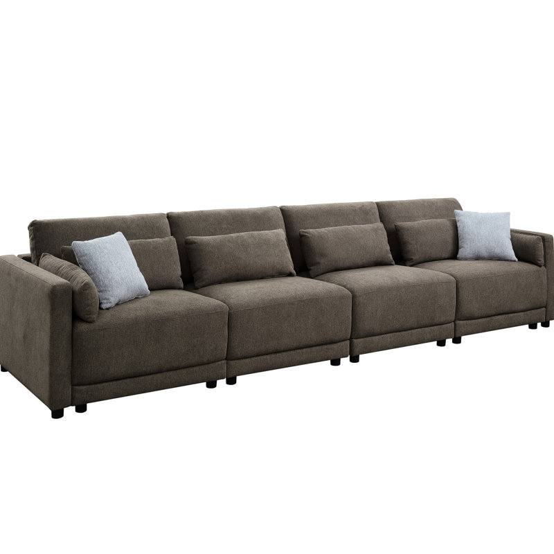 Canapé modulaire en lin avec coussins 4 pièces Rylie