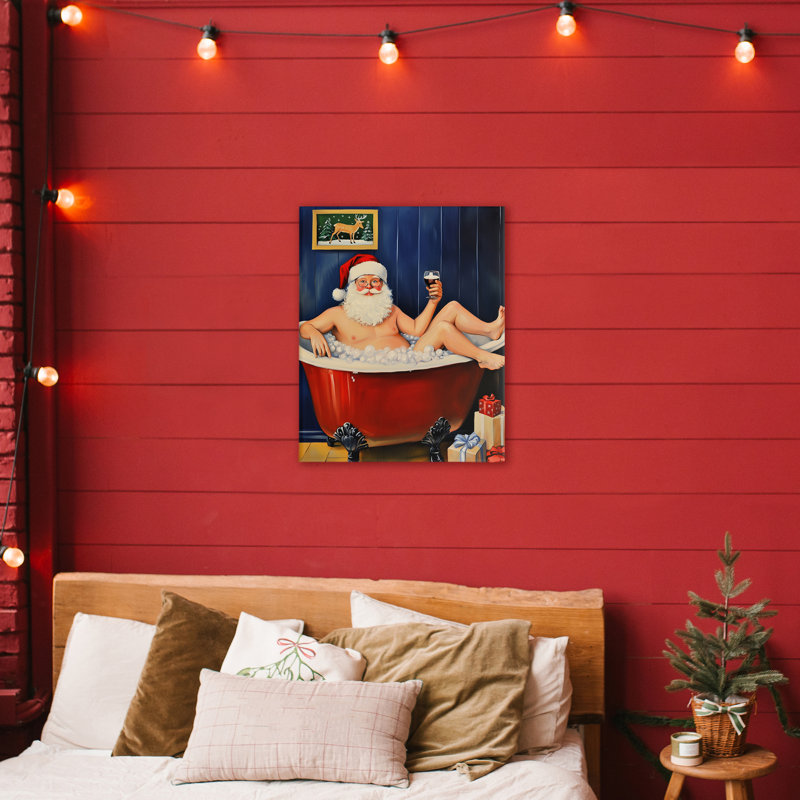 «Joyful Bathaign Santa» par Arlington Prints, H 30 po x l 24 po